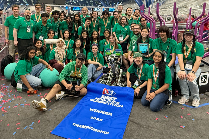  April 21, 2025: Global victory for H.M. Jackson High robotics Team 2910 Jack in the Bot